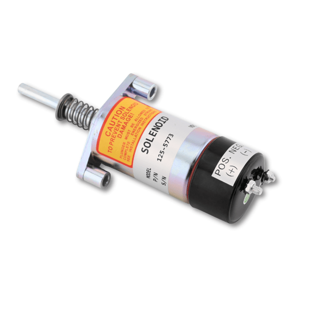 12V Fuel Shutoff Solenoid 125-5773 for Caterpillar CAT 3204 3304 3306 3406 Engine Bulldozer Generator - Fuel Parts Depot