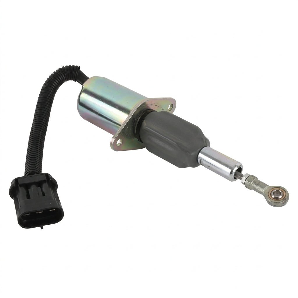 12V Shut Down Solenoid 3939018 SA-4889-12 SA-4767-12 For Hyundai 335LC-7 With Fits Cummins Engine 6CT - Fuel Parts Depot
