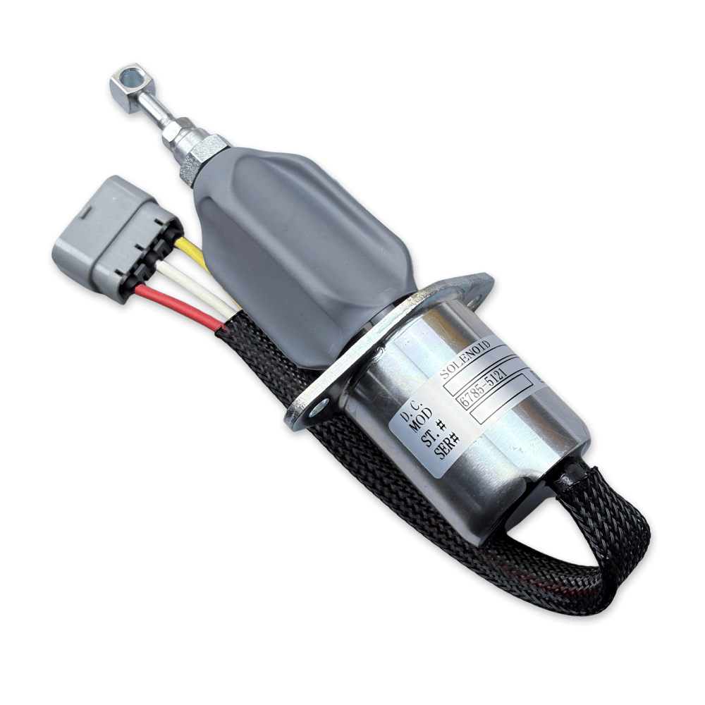 24V Stop Solenoid 6785 - 5121 VOE11033700 For Volvo L70C L330C L70B Wheel Loaders - Fuel Parts Depot