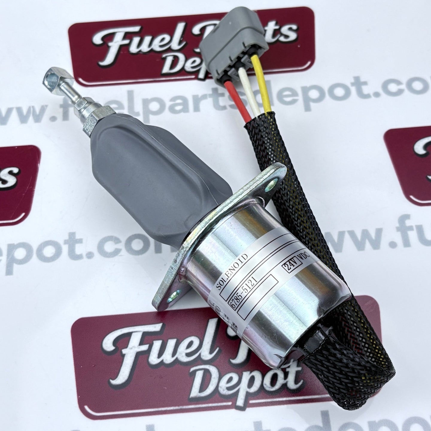 24V Stop Solenoid 6785 - 5121 VOE11033700 For Volvo L70C L330C L70B Wheel Loaders - Fuel Parts Depot