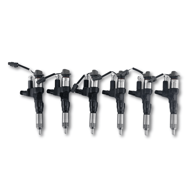 6 Pcs Fuel Injector 095000-6594 0950006594 Fit for Kobelco SK300-8 SK330-8 SK350 for Hino J08E 3.8L 4.7L 5.0L 6.5L 7.7L - Fuel Parts Depot