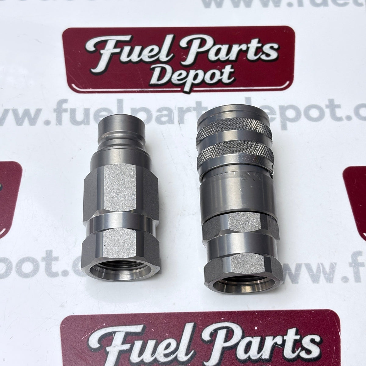 Hydraulic Flat Face Coupler Kit AT312470 KV14216 For John Deere 250 317 325 332D - Fuel Parts Depot