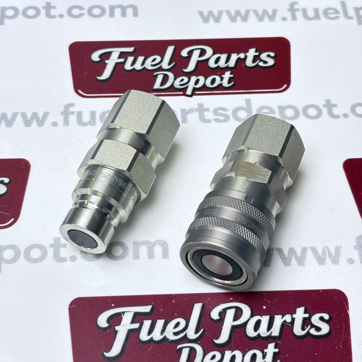 Hydraulic Flat Face Quick Coupler 153-2995 153-2994 Male Female 1/2" for Caterpillar Skid Steer CTL Excavator Telehandler Wheel Loader - Fuel Parts Depot