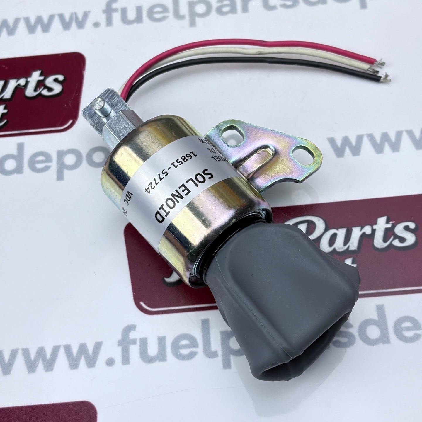 New 24V Shut Down Solenoid 16851 - 57724 1756ES - 24SULB1S5 for Kubota D722 D722 D902 Z482 - Fuel Parts Depot